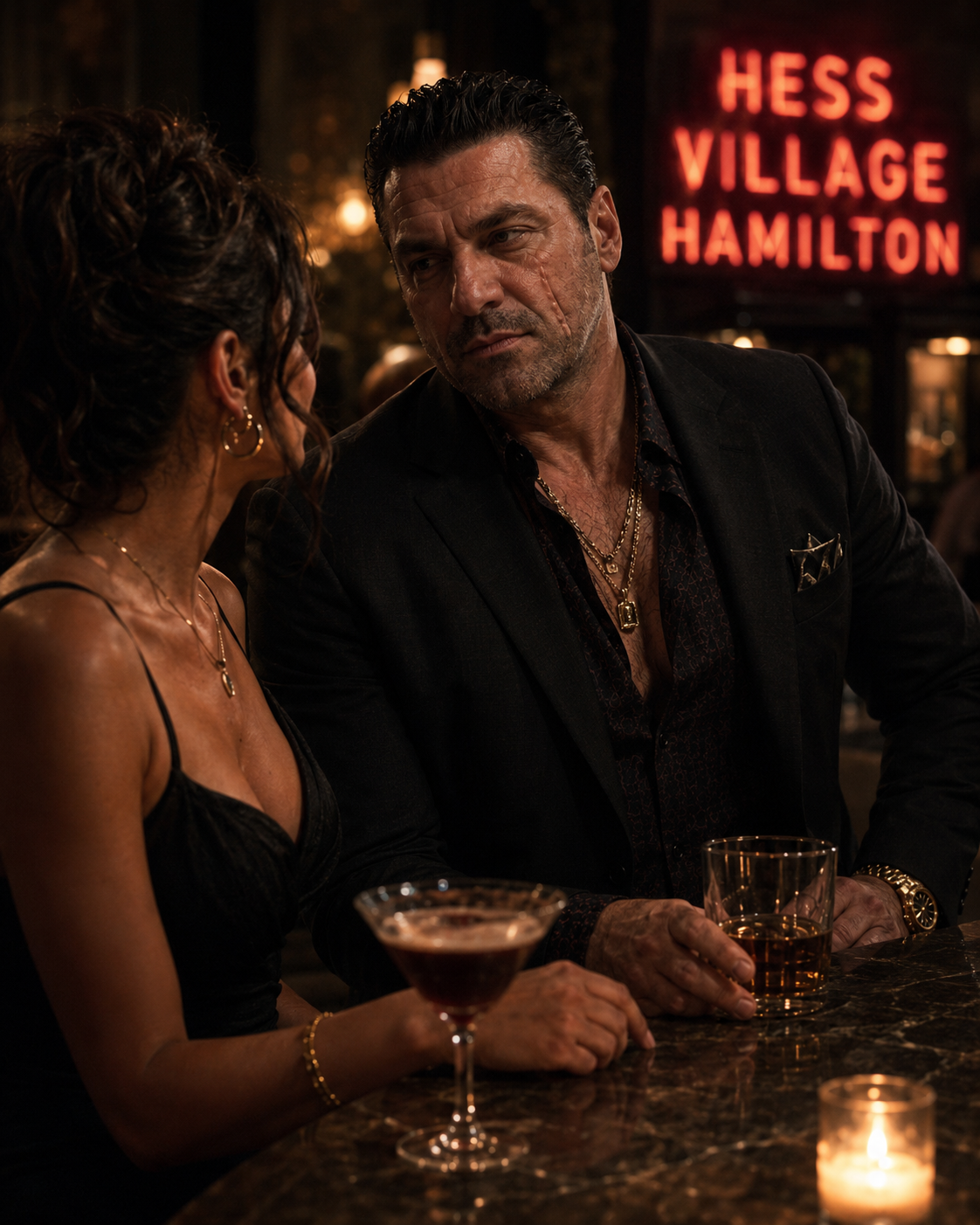 Antonio Tony Iavarone in a bar scene trying to meet a woman while drinking