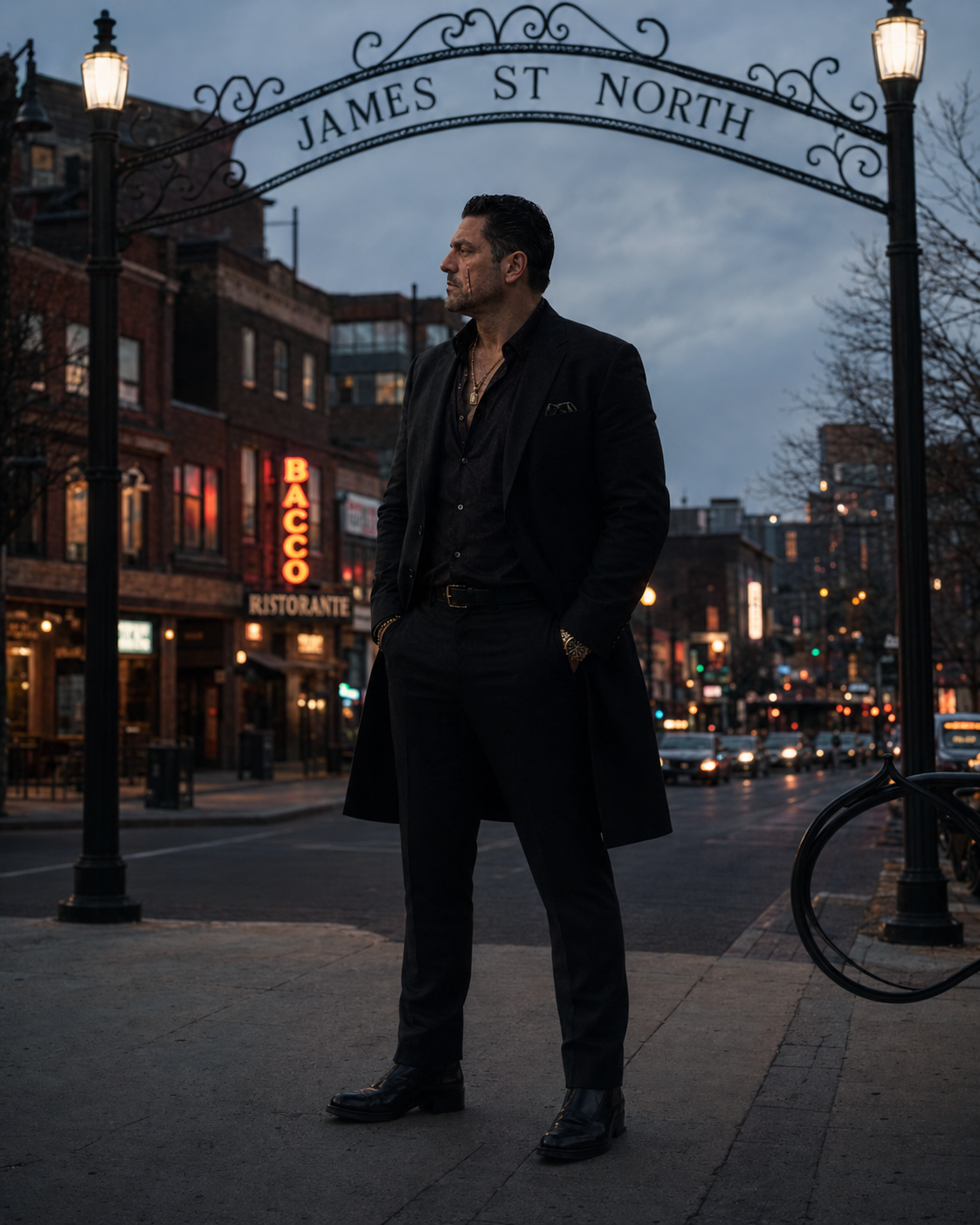 Antonio Tony Iavarone on James Street North in Hamilton crime drama